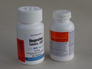 Ibuprofen medication for gout.