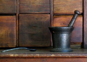 Ayurvedic remedies - pestle and mortar